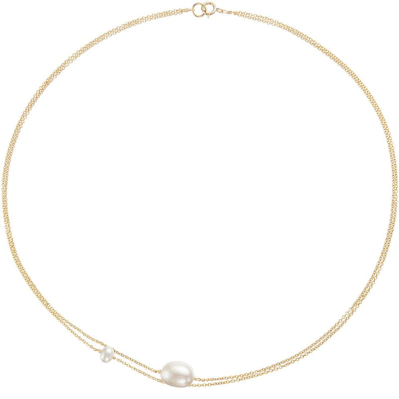 Gold Layered Large and Small Pearl Choker