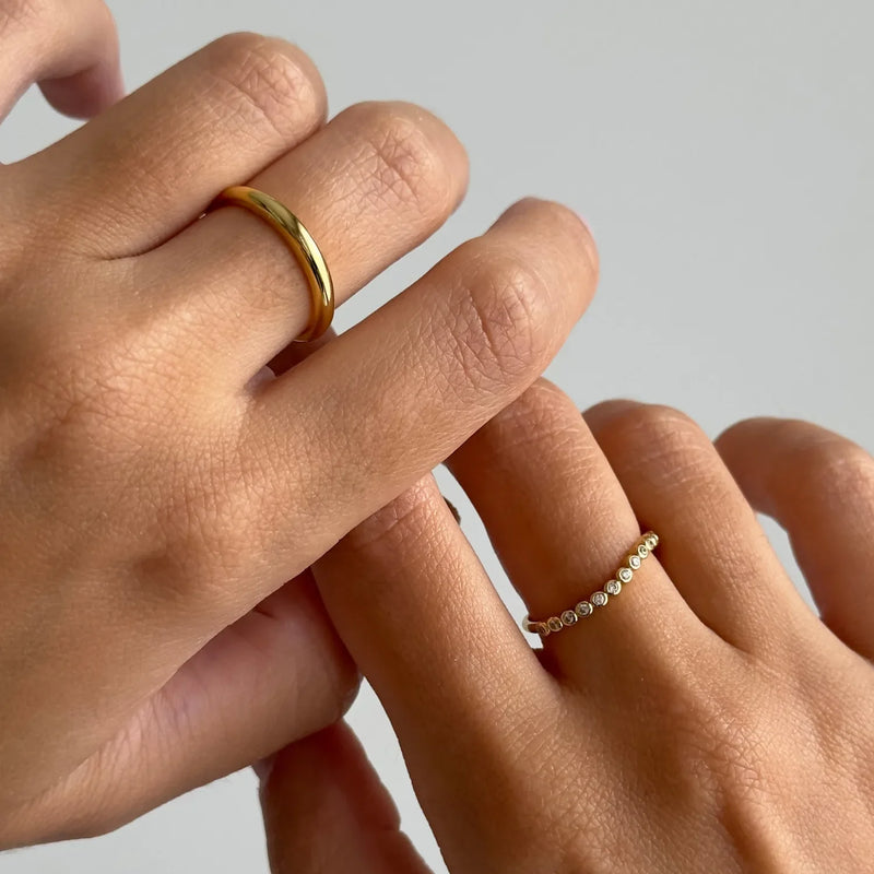 Gold Diamond Style Wave Ring