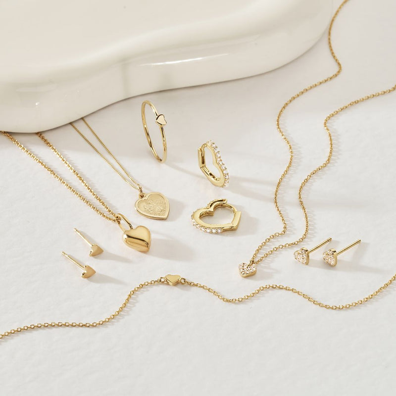 Gold Heart Pendant Necklace