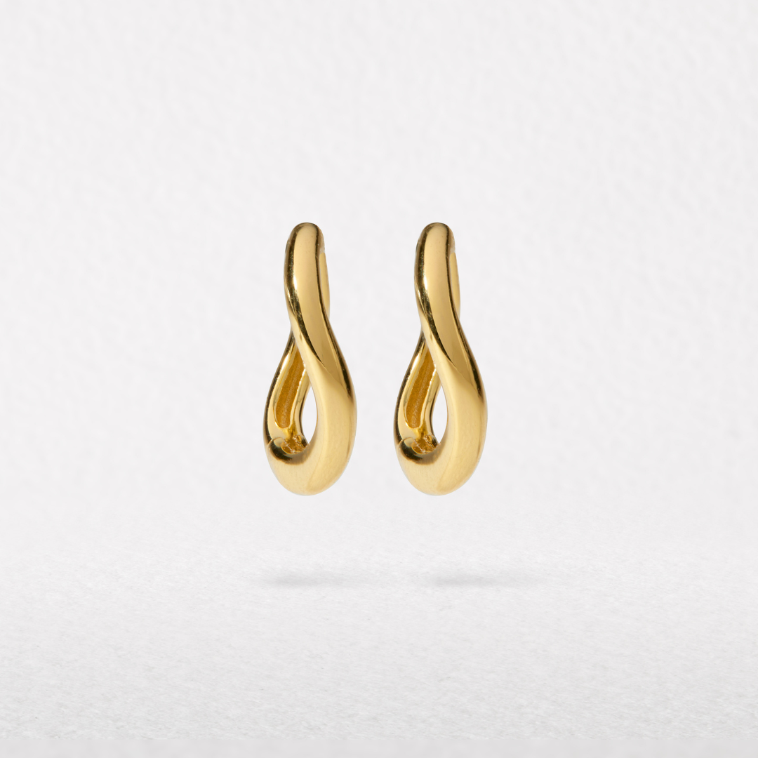 Gold-Tone Wave Huggie Hoop Earrings