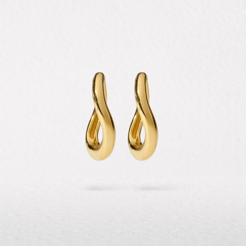 Gold Wave Huggie Hoop Earrings