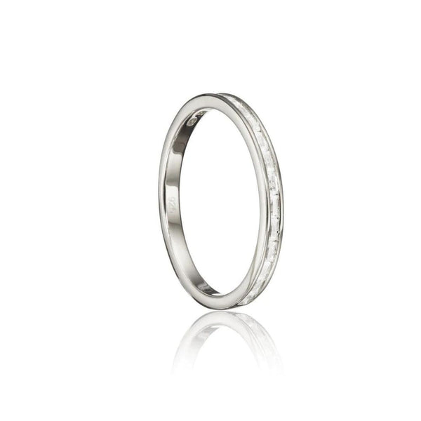 Silver Diamond Style Baguette Eternity Ring