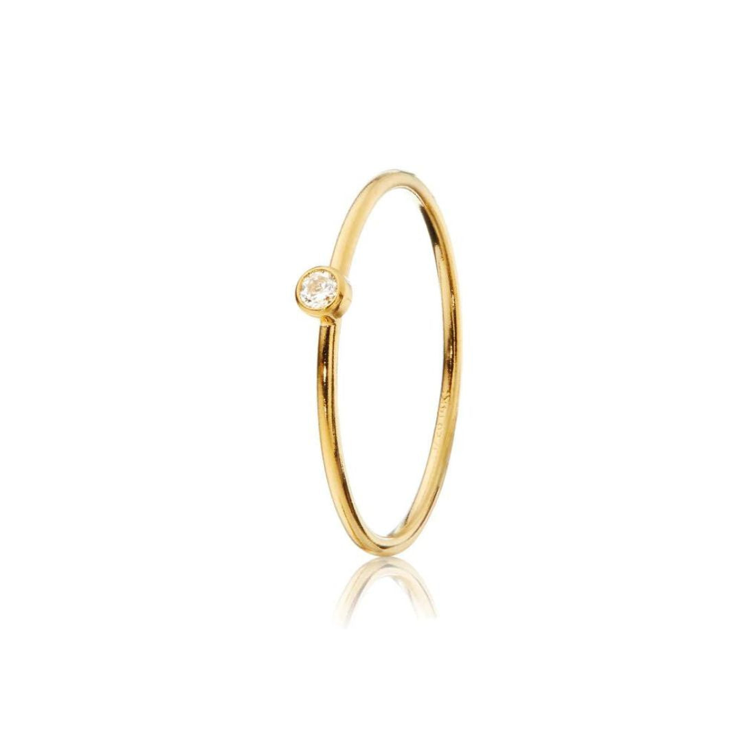Gold Thin Diamond Style Stacking Ring
