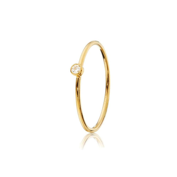 Gold Thin Diamond Style Stacking Ring