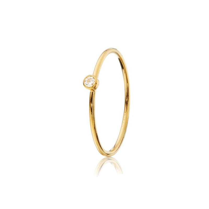 Gold Thin Diamond Style Stacking Ring