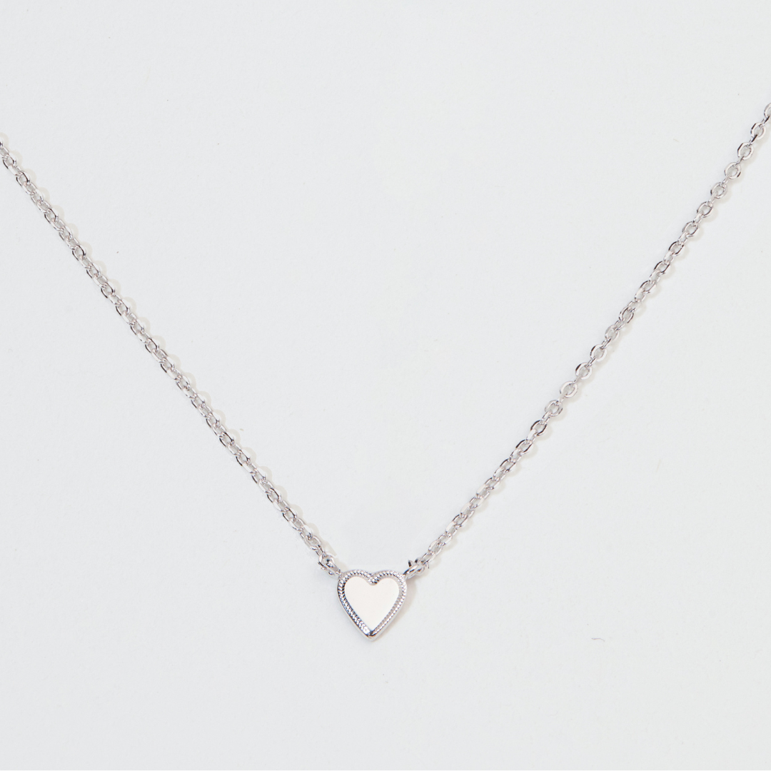 Silver-Tone Tiny Heart Necklace