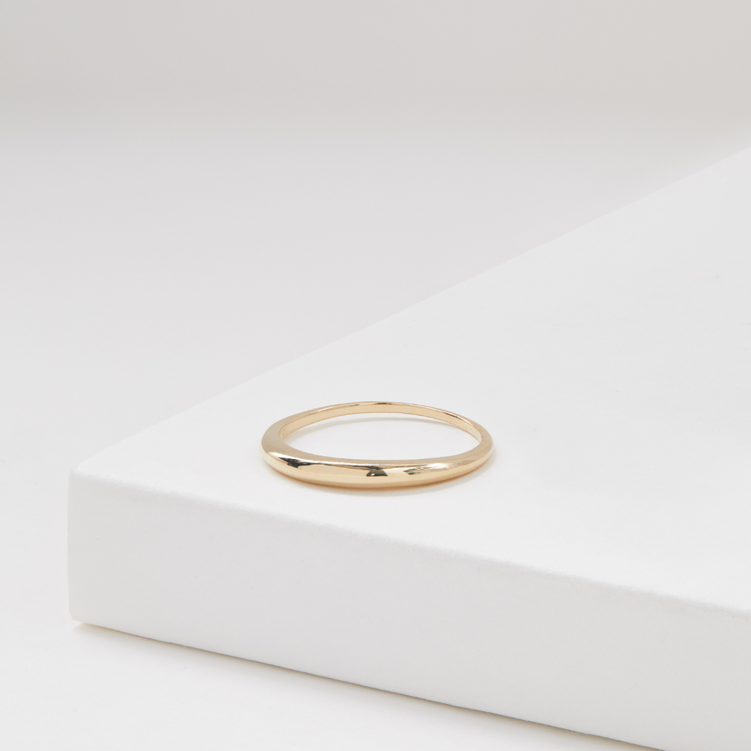 Silver-Tone Mini Dome Ring