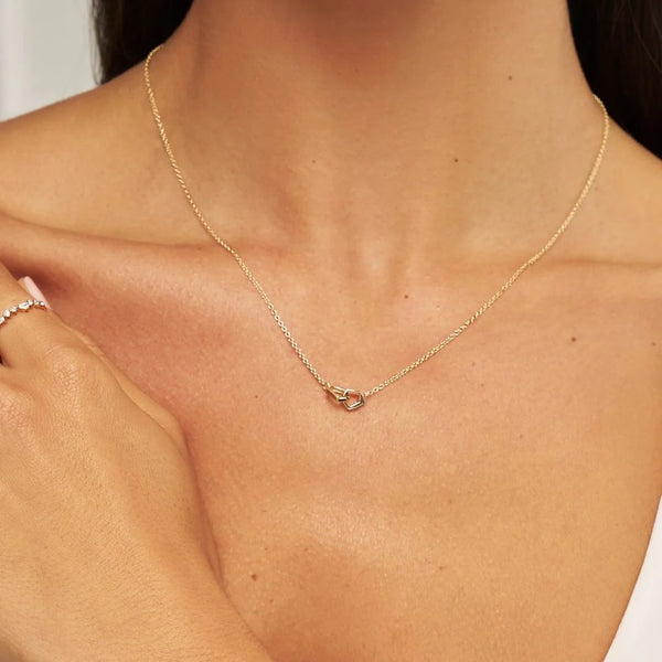 Solid Gold Love Link Necklace