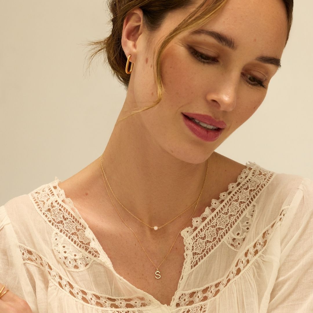 Gold-Tone Long Thin Rectangle Hoop Earrings