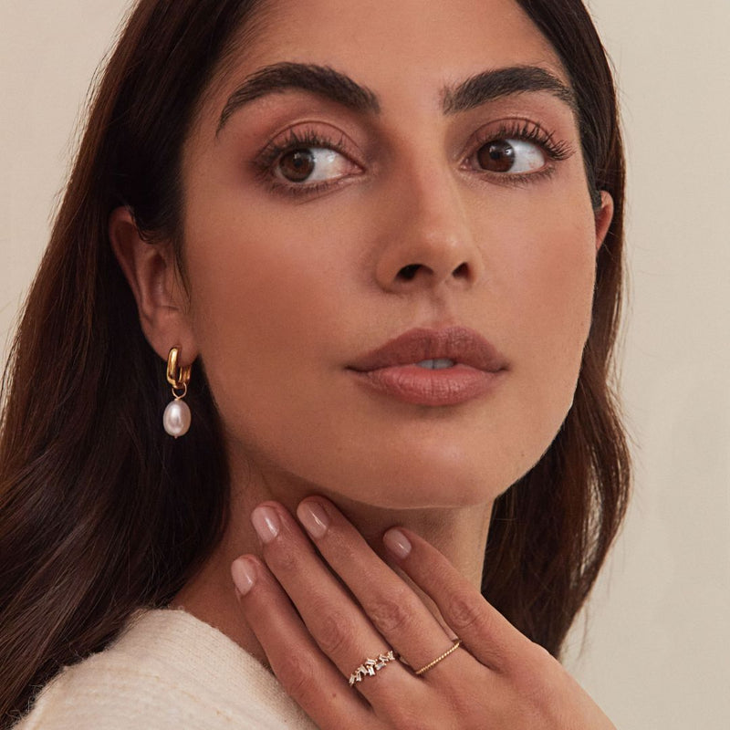 Gold Thick Squared Hoop Earrings