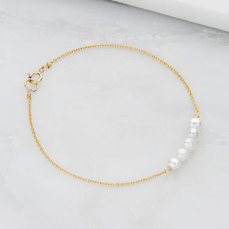 Gold Pearl Cluster Bracelet