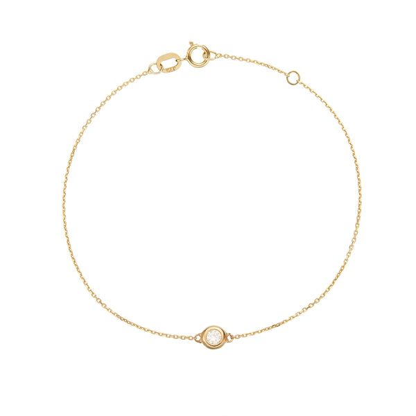 Solid Gold Floating Diamond Bracelet