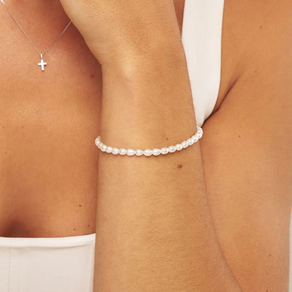 Silver Seed Pearl Bracelet