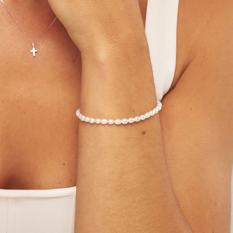 Silver Seed Pearl Bracelet