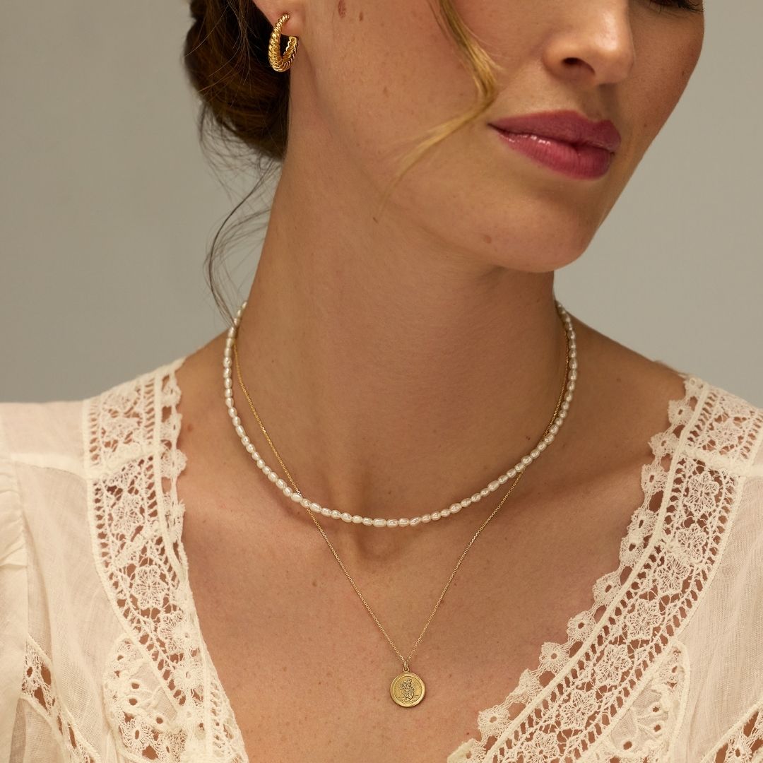 Gold-Tone Seed Pearl-Style Choker