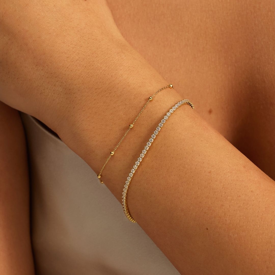 Silver-Tone Crystal-Style Tennis Bracelet