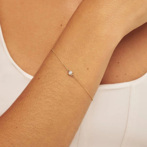Solid Gold Floating Diamond Bracelet