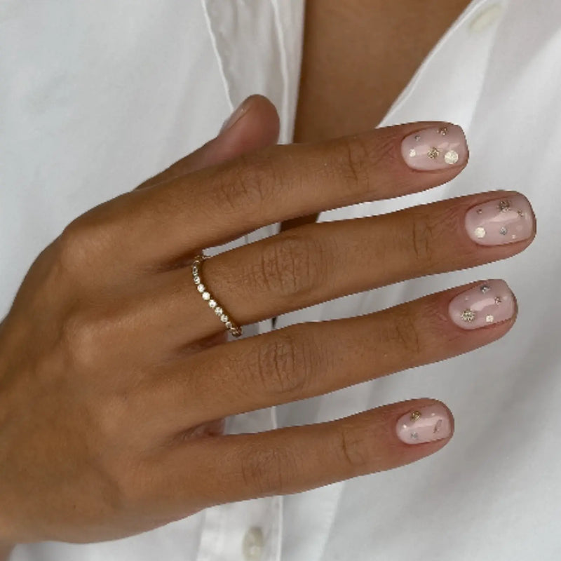 Gold Diamond Style Wave Ring