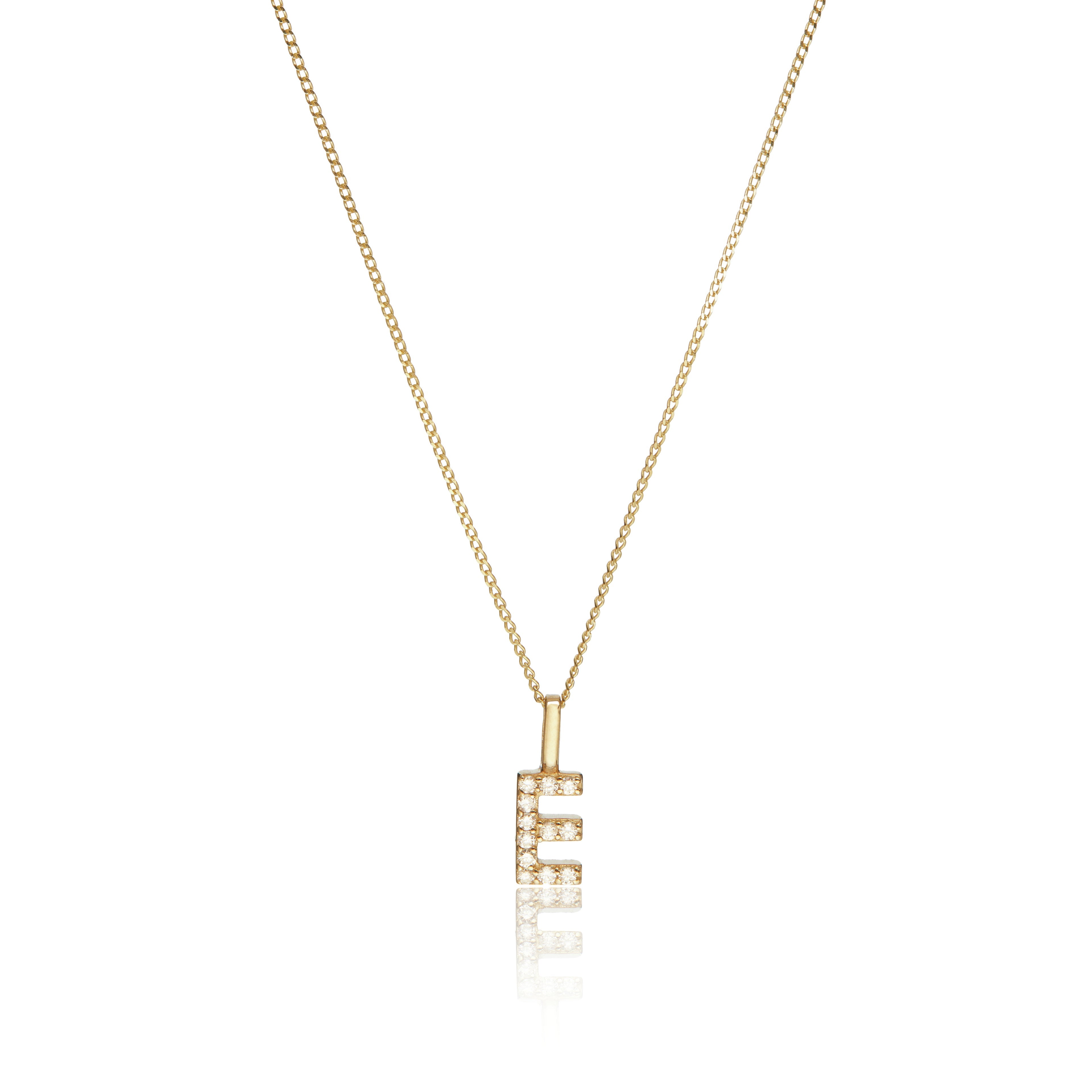 Gold-Tone Crystal-Style Initial Letter Necklace