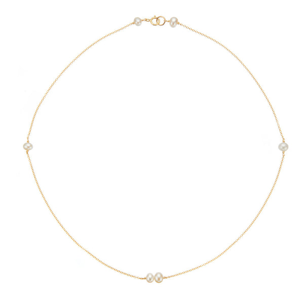 Gold Six Pearl Choker