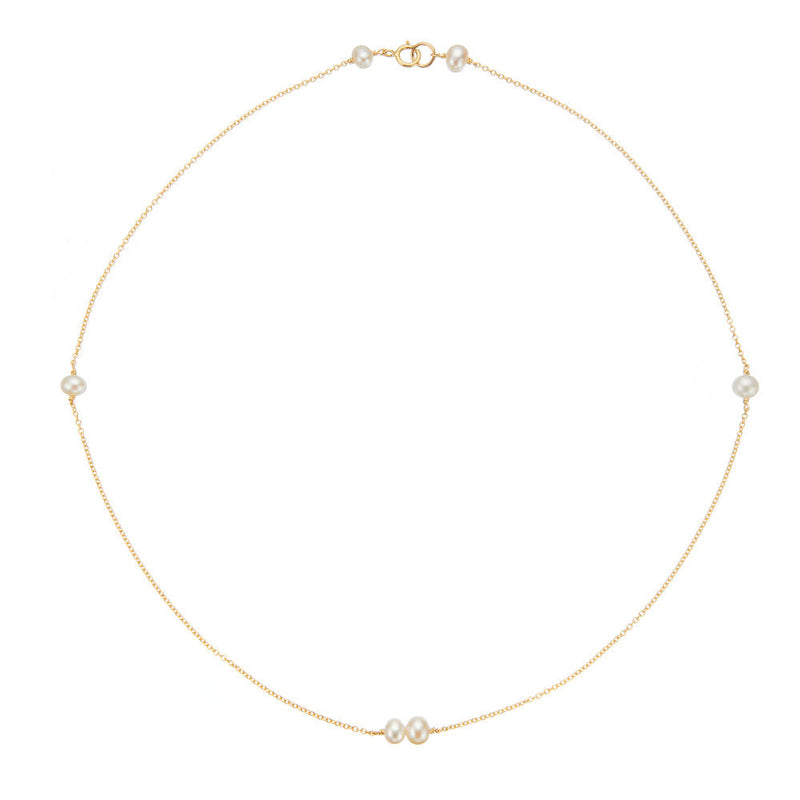 Gold Six Pearl Choker