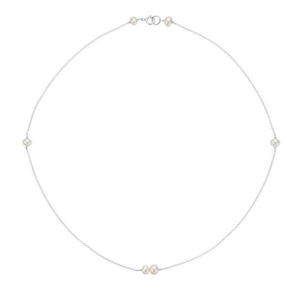 Silver Six Pearl Choker