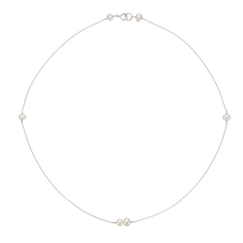 Silver Six Pearl Choker