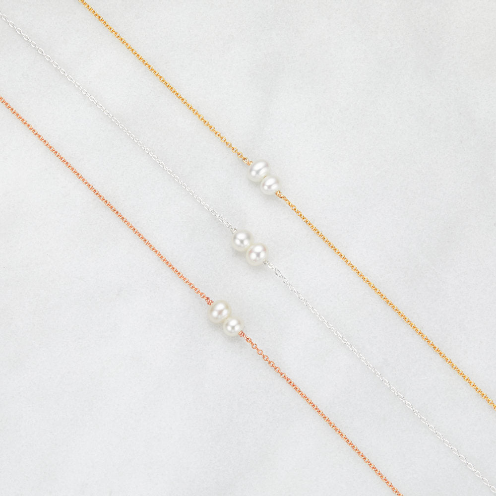 White Gold-Tone Six Pearl-Style Choker