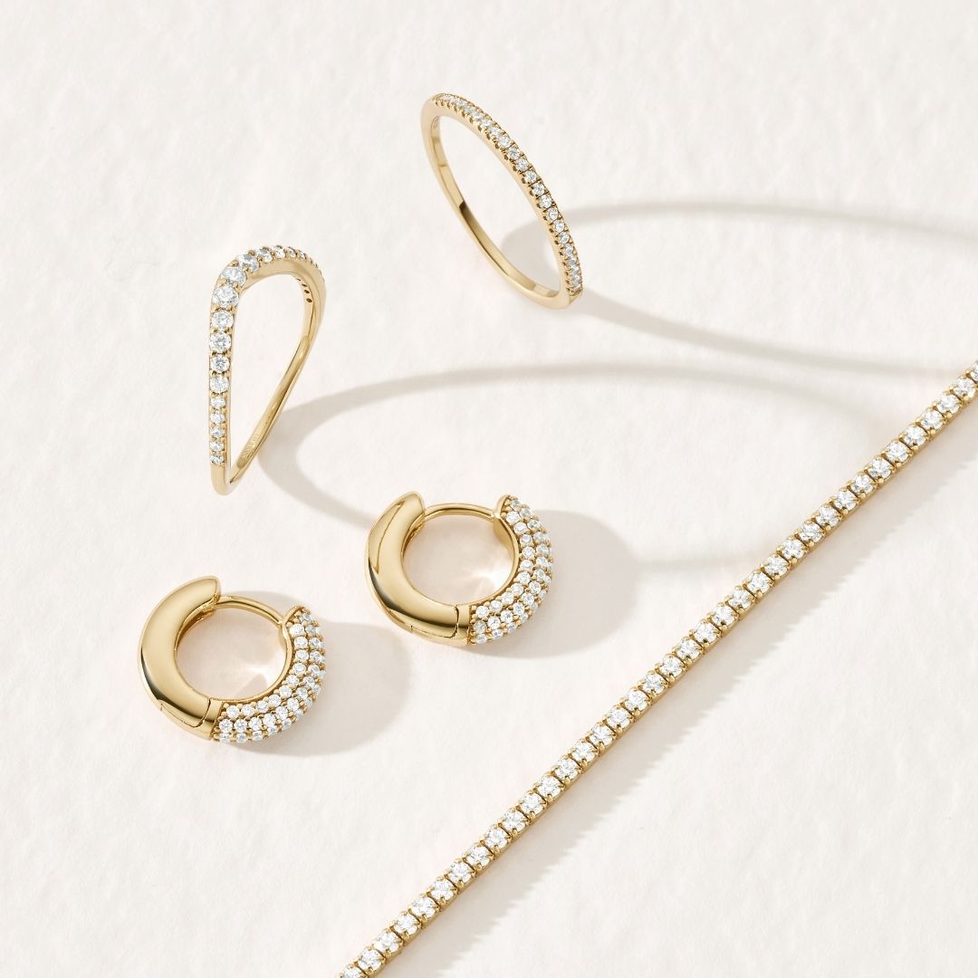 Gold-Tone Crystal-Style Chunky Cluster Hoop Earrings