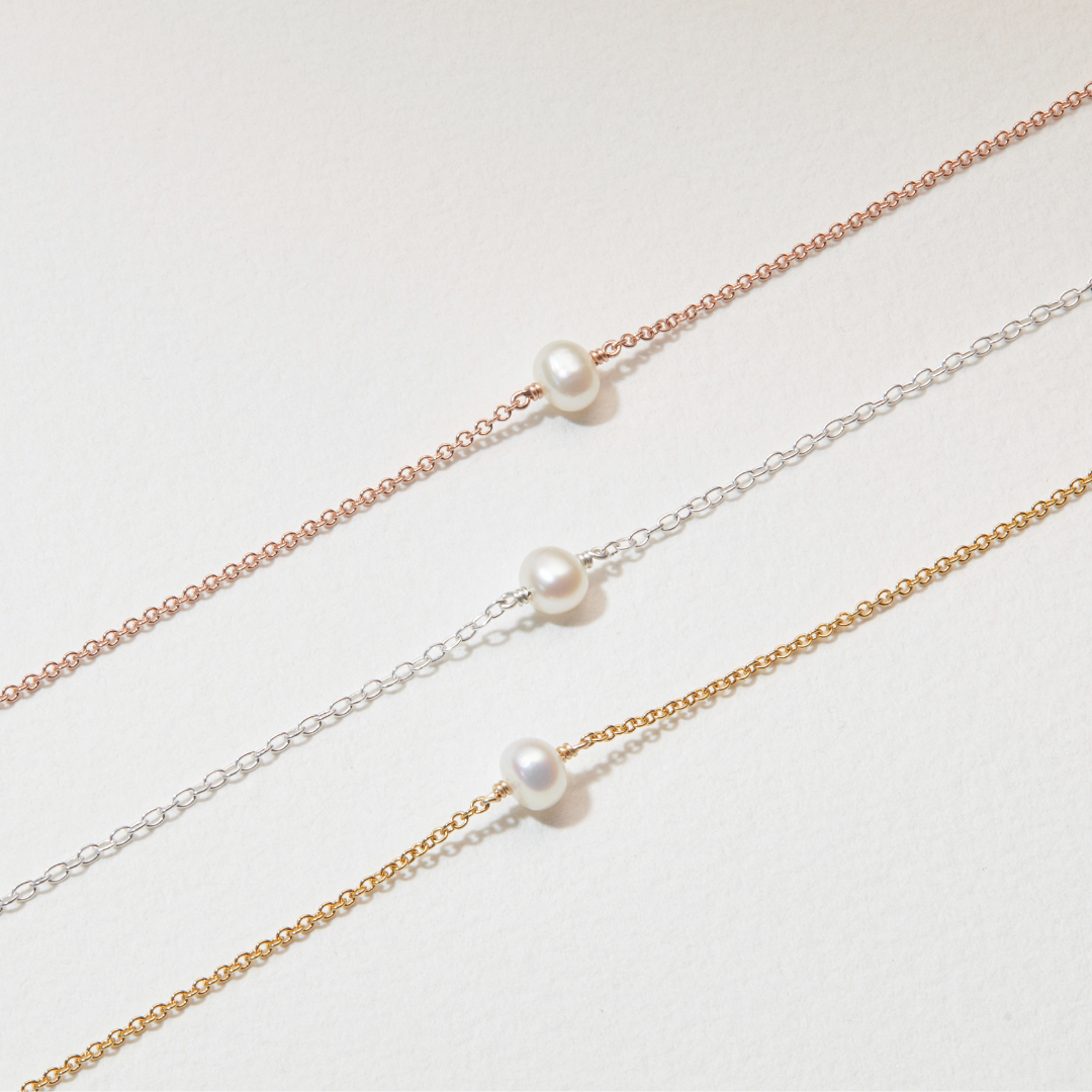 Silver-Tone Single Pearl-Style Choker Necklace