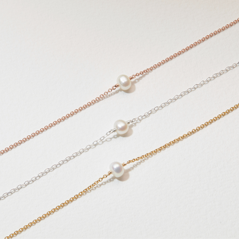 Silver Single Pearl Choker