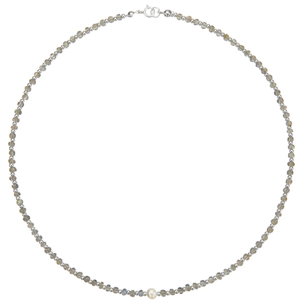 Silver Labradorite Gemstone Choker