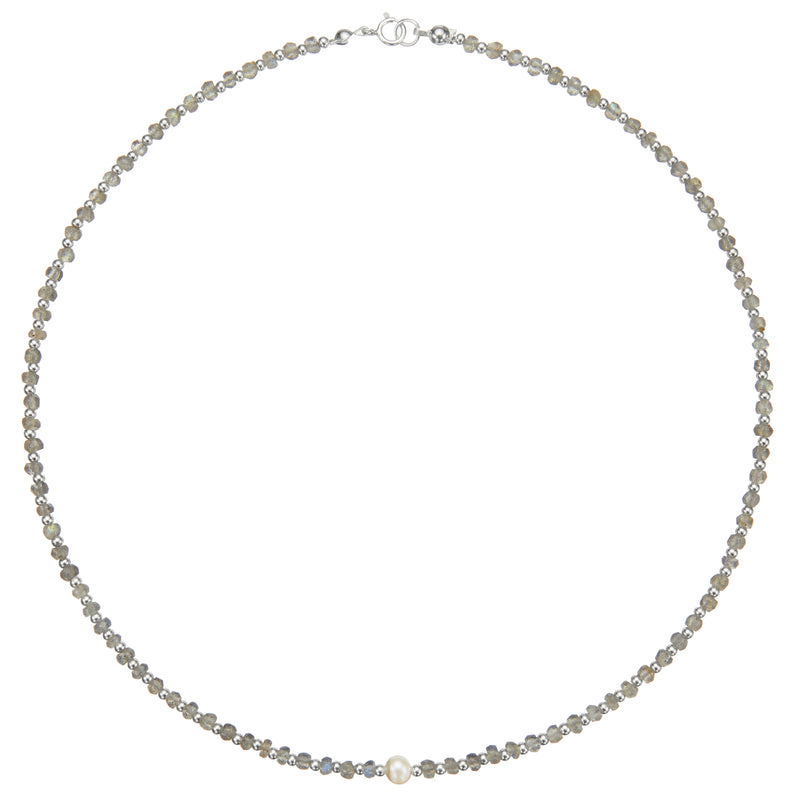 Silver Labradorite Gemstone Choker