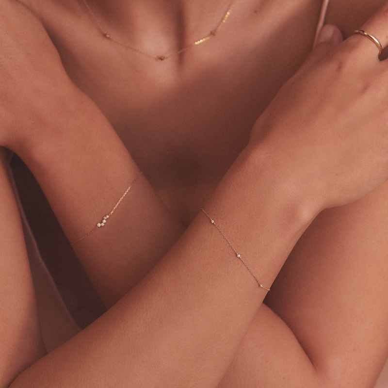 Silver Diamond Style Wave Bracelet