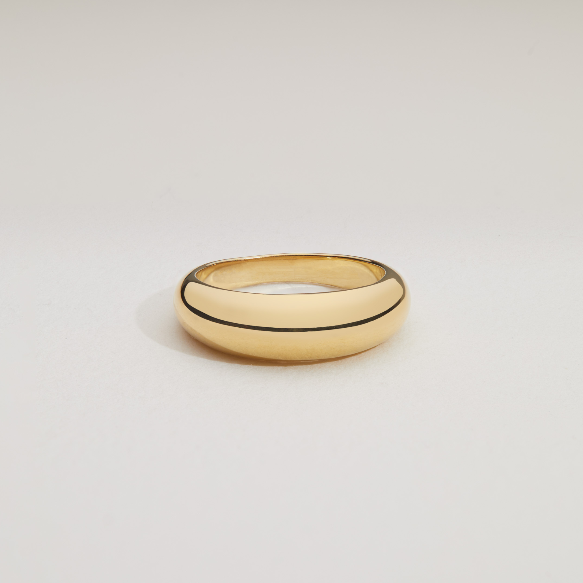 Gold-Tone Plain Dome Ring