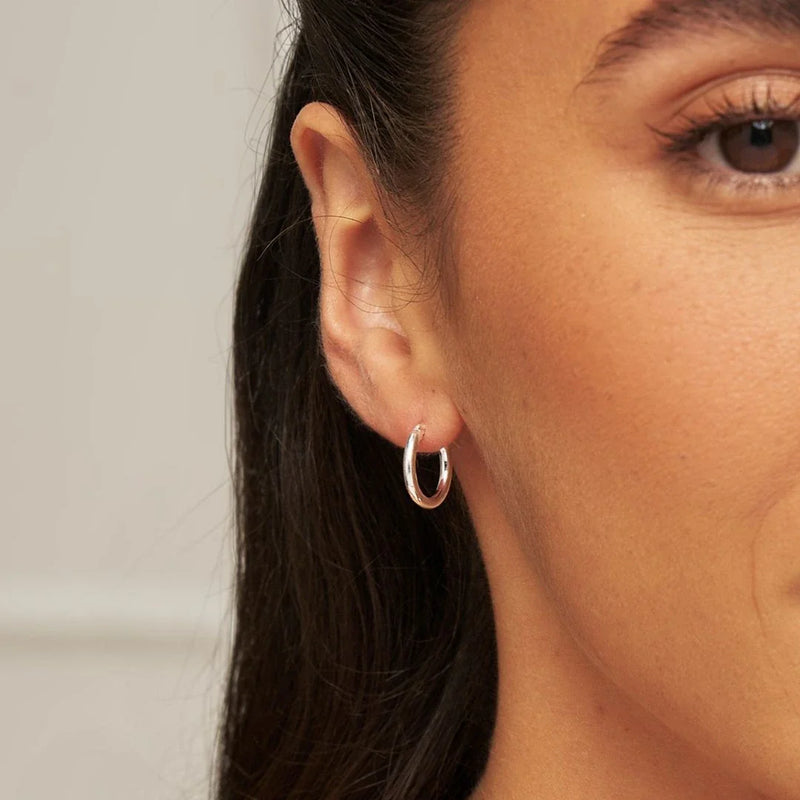 Silver Small Rounded Hoop Earrings