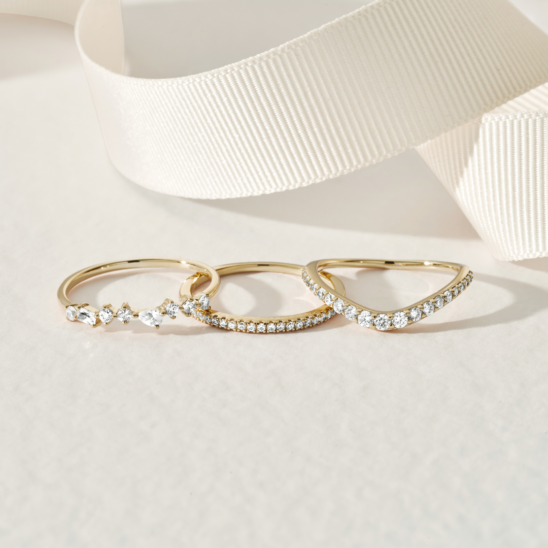 Gold-Tone Crystal-Style Curved Ring