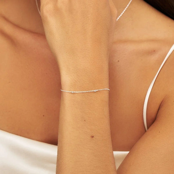 Silver Three Diamond Style Bracelet