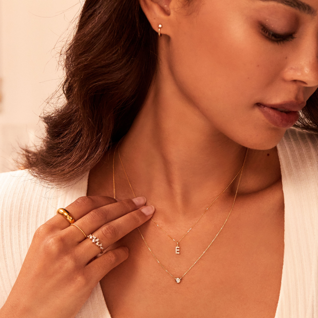 Gold-Tone Crystal-Style Lobe Hoop Stud Earrings