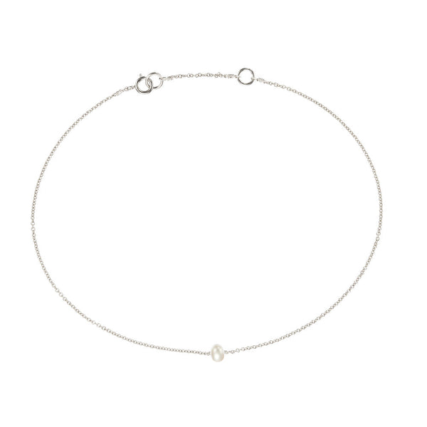 Silver Small Pearl Anklet