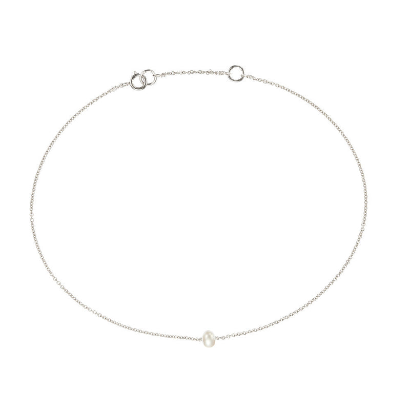 Silver Small Pearl Anklet
