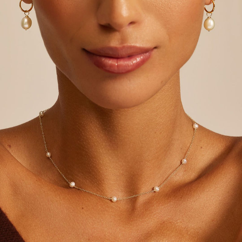 Gold Ten Pearl Choker