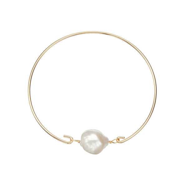 Gold Baroque Pearl Bangle