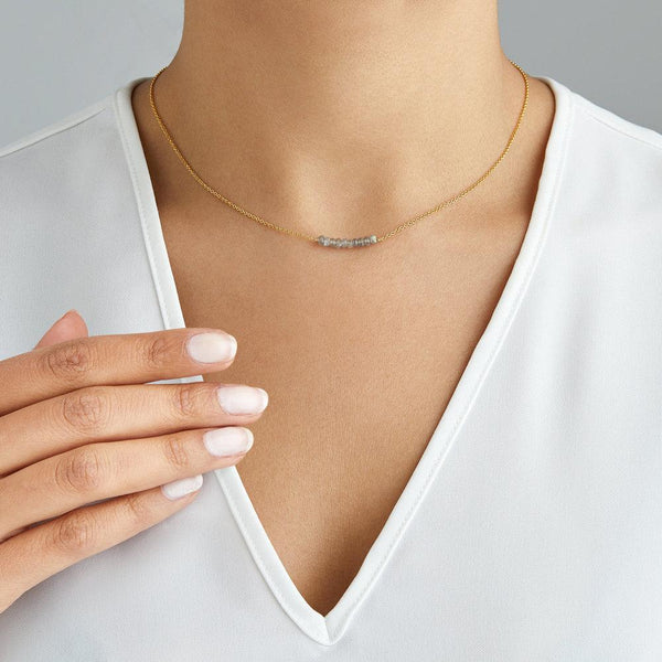 Rose Gold Labradorite Gemstone Cluster Choker