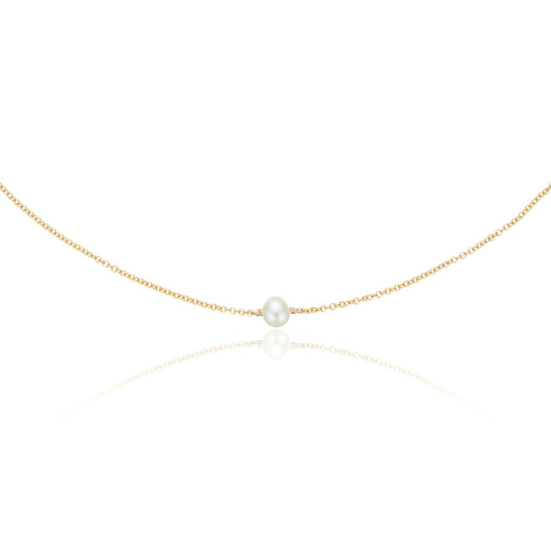 Gold Single Pearl Choker