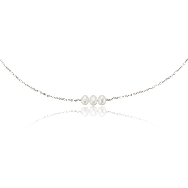 Silver Pearl Cluster Choker