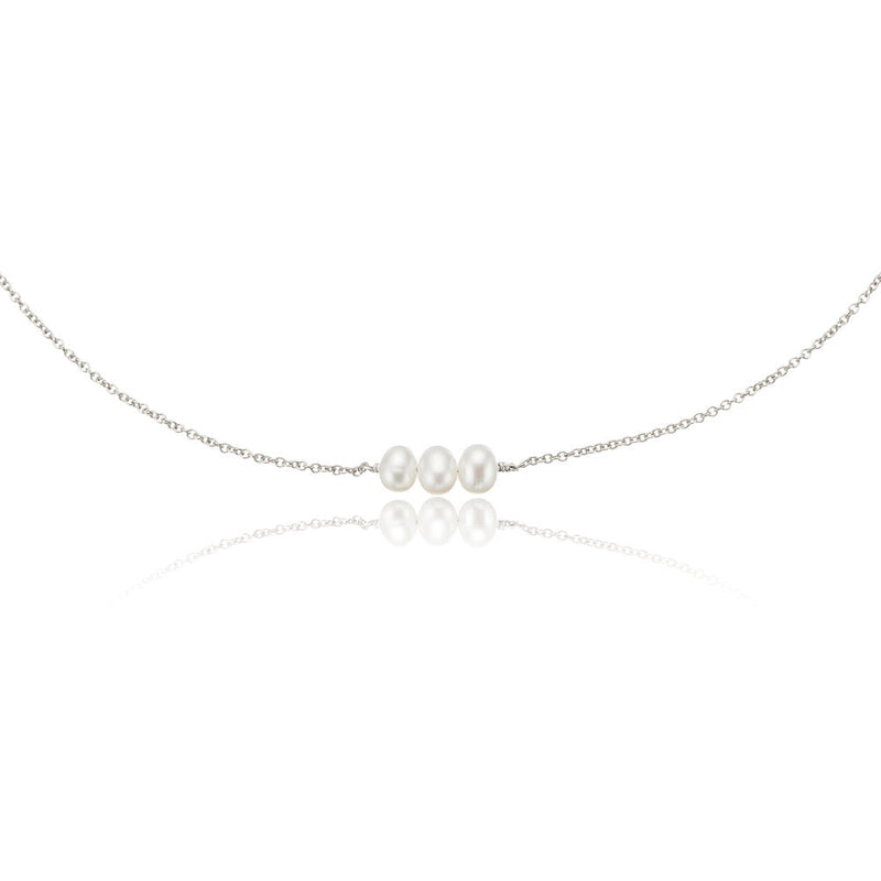 Silver Pearl Cluster Choker