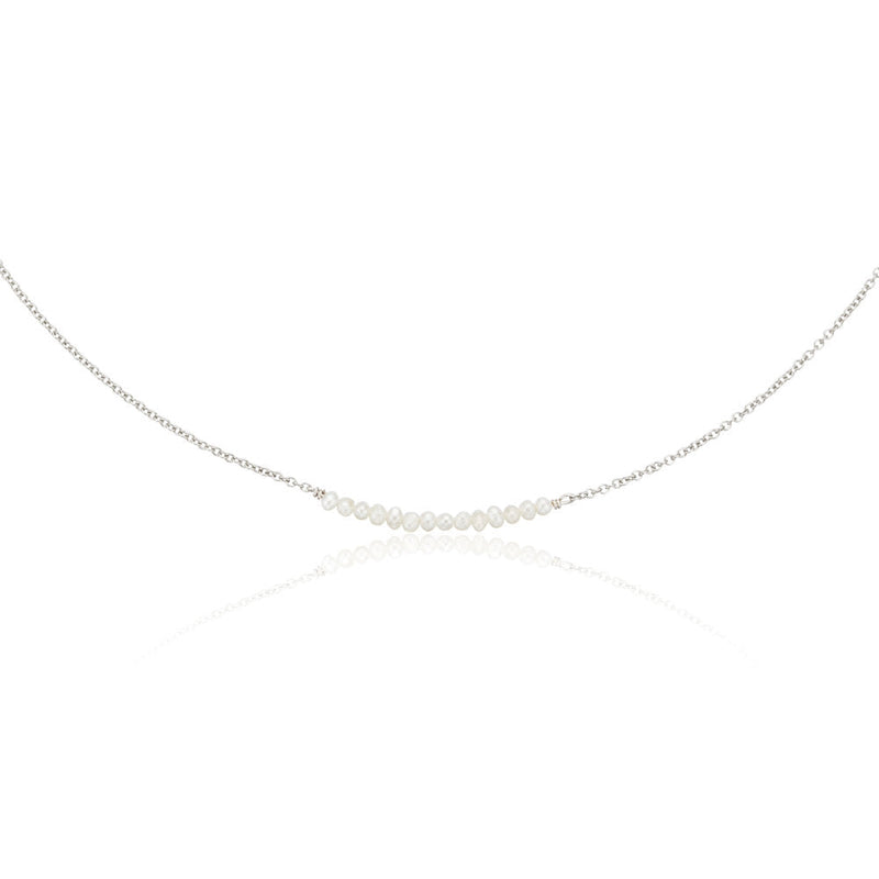 Silver Small Pearl Cluster Choker