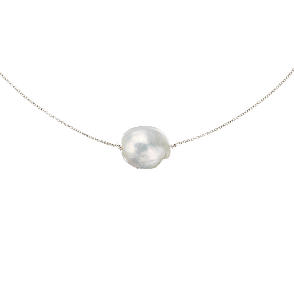Silver Large Baroque Pearl Choker