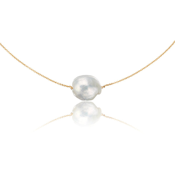 Gold Large Baroque Pearl Choker